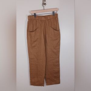 Quince 100% European‎ Linen Tapered Ankle Pull-On Women's Pants Size M